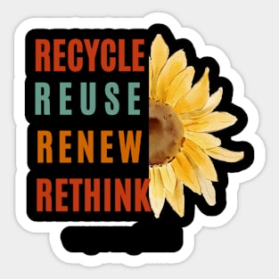 Rethinking Recycle Reuse Renew Sticker